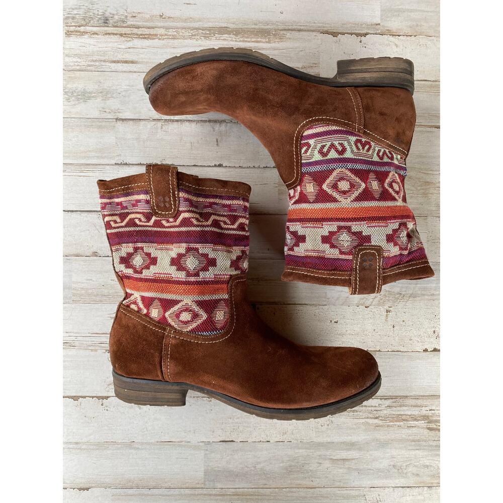 NATURALIZER SUEDE BROWN SOUTHWEST BOOTS BOOTIE SZ 12 S100502